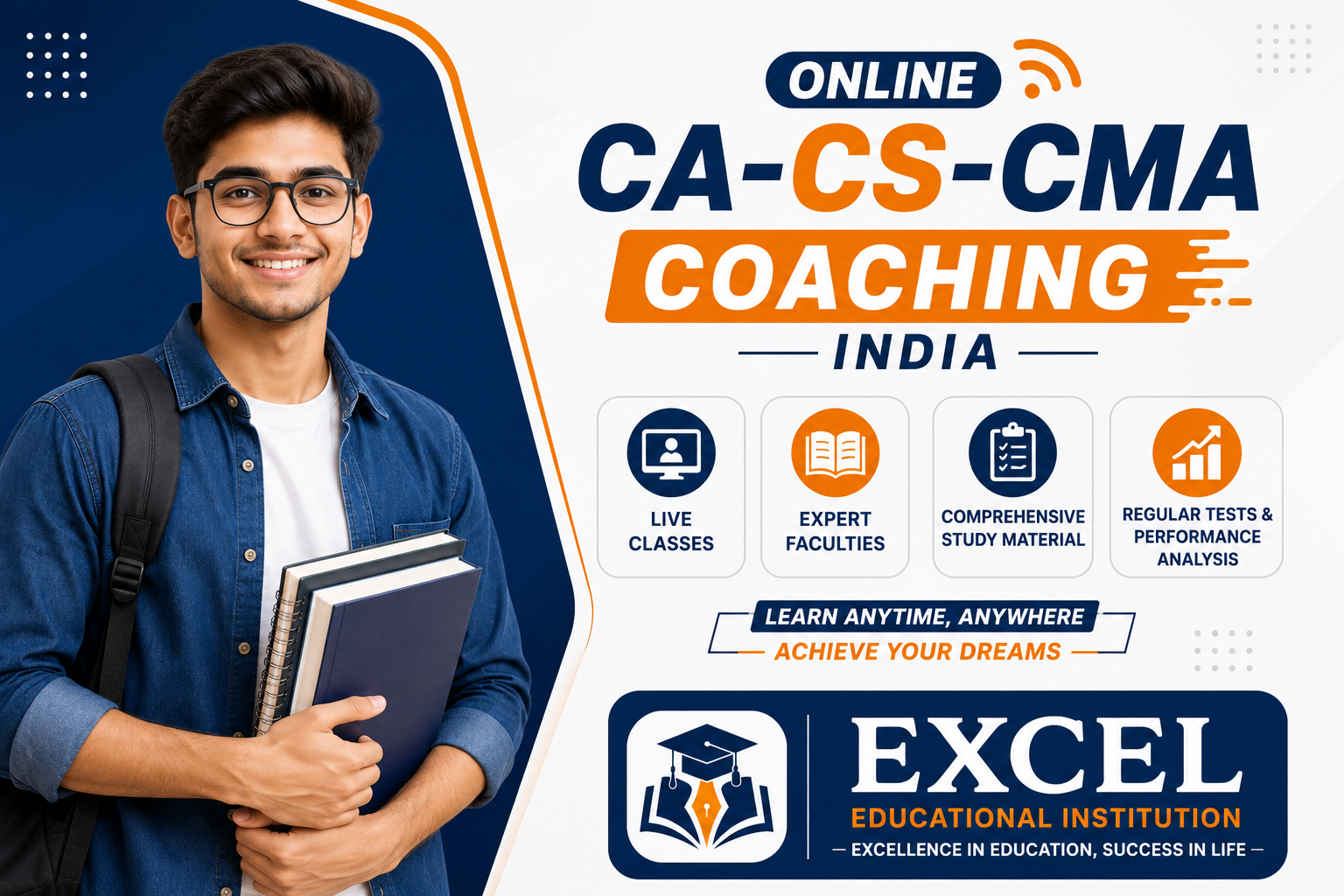 Online CA CS CMA Coaching Classes in India | Excel Educational Institution